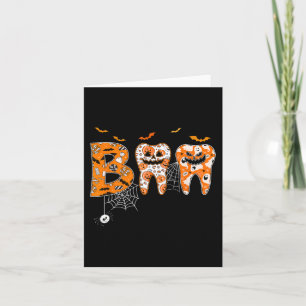 Boo Zähne Kürbis Zahnarzt Zahnarzthelferin Hallowe Karte