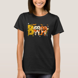 Boo Zähne Kürbis Zahnarzt Zahnärztliche Hygieniker T-Shirt