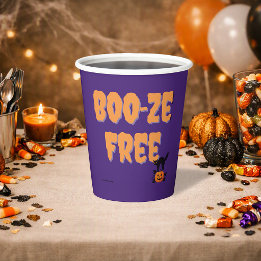 Boo‑ze Free | Alkoholfreie Halloween-Party Pappbecher