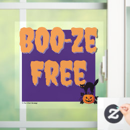 Boo‑ze Free | Halloween Nüchterner Schrecken Fensteraufkleber