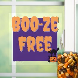 Boo‑ze Free | Halloween Nüchterner Schrecken Fensteraufkleber