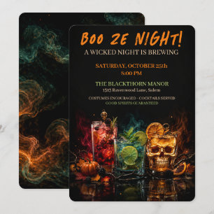 Boo Ze Night Gothic Halloween Cocktailparty Einladung