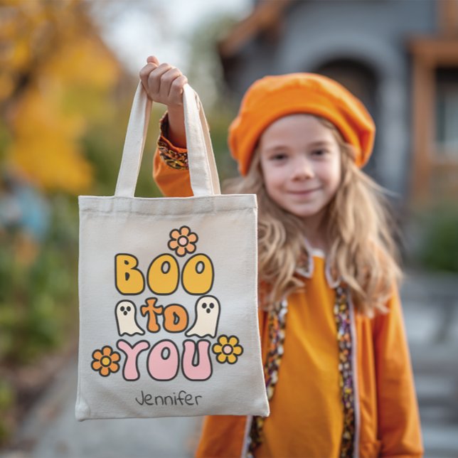 Boo zu dir Personalisiert Halloween Tragetasche (Personalized Halloween Tote Bag)