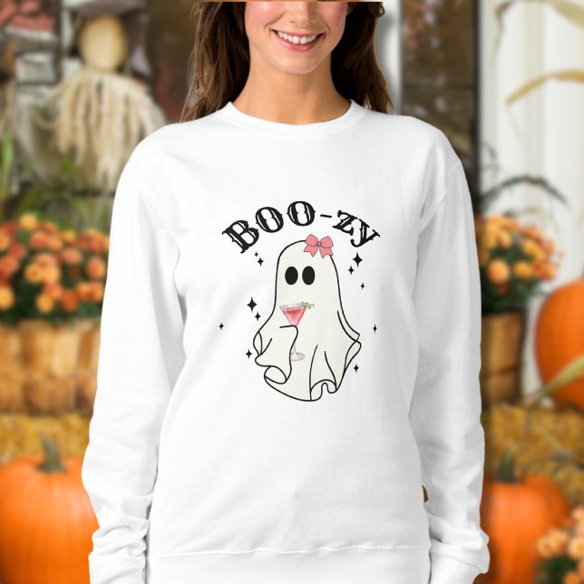 Boo-zy Cosmopolitan Cocktail Funny Ghost Halloween Sweatshirt (Boo-zy Cosmopolitan Cocktail Funny Ghost Halloween sweatshirt)