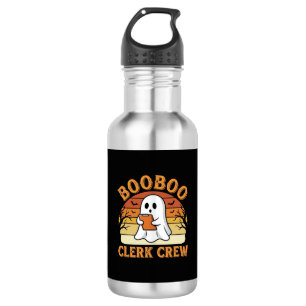 Booboo Clerk Crew Halloween-Geisterdesign_1 Edelstahlflasche