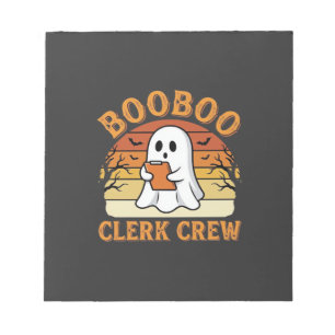 Booboo Clerk Crew Halloween-Geisterdesign_1 Notizblock