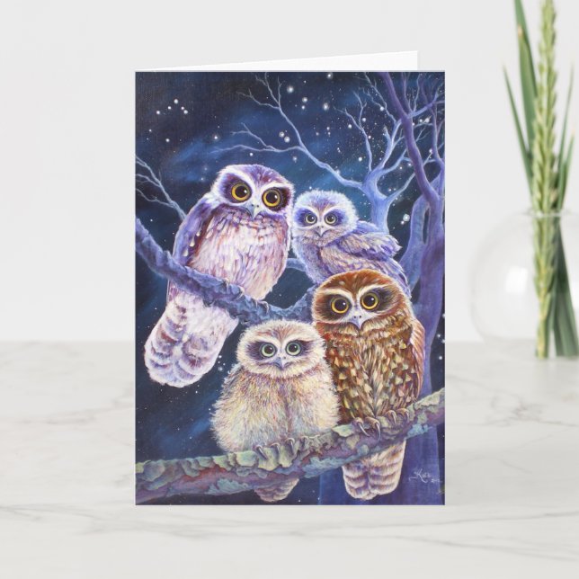Boobook Owl Family Karte (Vorderseite)