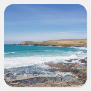 Boobys Bay Beach England Quadratischer Aufkleber