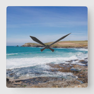 Boobys Bucht-Strand England Quadratische Wanduhr