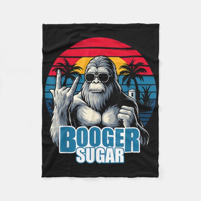 Booger Sugar Sasquatch Funny Gorilla Bigfoot Fleecedecke (Vorderseite)