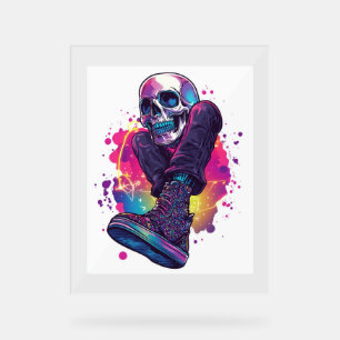 Boogie Bones - Funny 70er Disco Skull Acrylschild