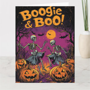 Boogie & Boo! - Halloween Skelette und Pumpkins Karte