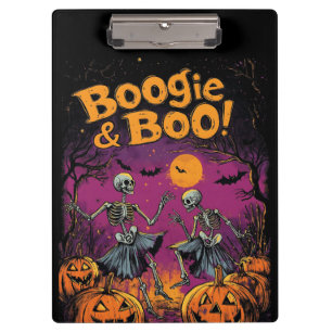 Boogie & Boo! - Halloween Skelette und Pumpkins Klemmbrett