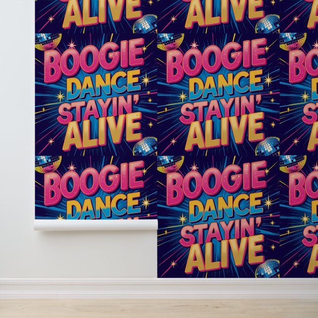Boogie Dance Stayin'Alive Disco Party Entfernbar Tapete (Anwendung)