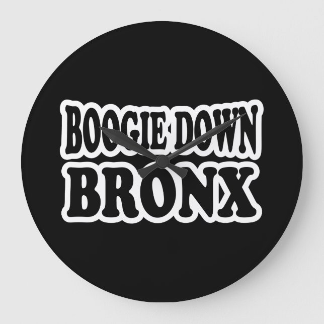 Boogie Down Bronx, NYC Große Wanduhr (Vorderseite)