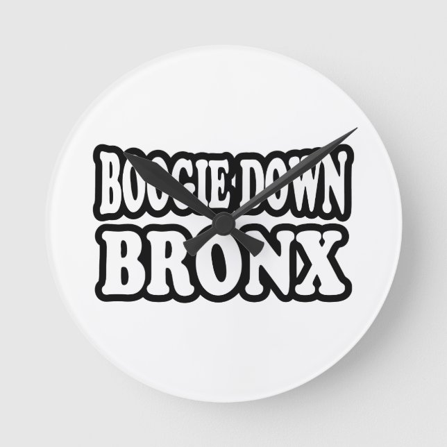 Boogie Down Bronx, NYC Runde Wanduhr (Vorderseite)