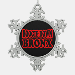 Boogie Down Bronx, NYC Schneeflocken Zinn-Ornament