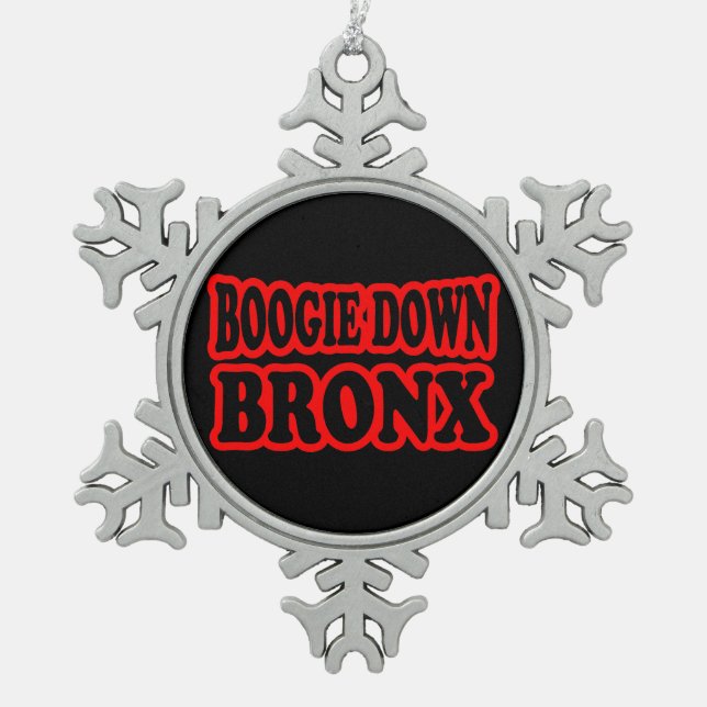 Boogie Down Bronx, NYC Schneeflocken Zinn-Ornament (Vorderseite)