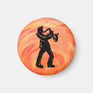 Boogie Nights Saxophon Orange Magnet