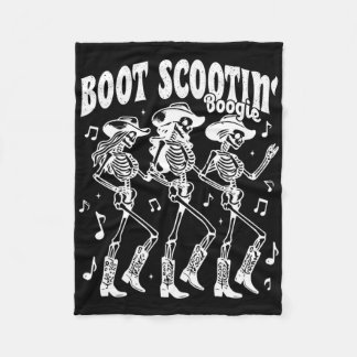 Boogie Retro Western Skeleton Dancin Fleecedecke