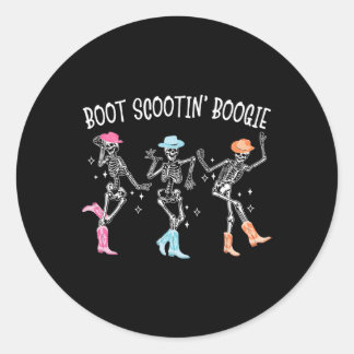 Boogie Retro Western Skeleton Dancin Runder Aufkleber