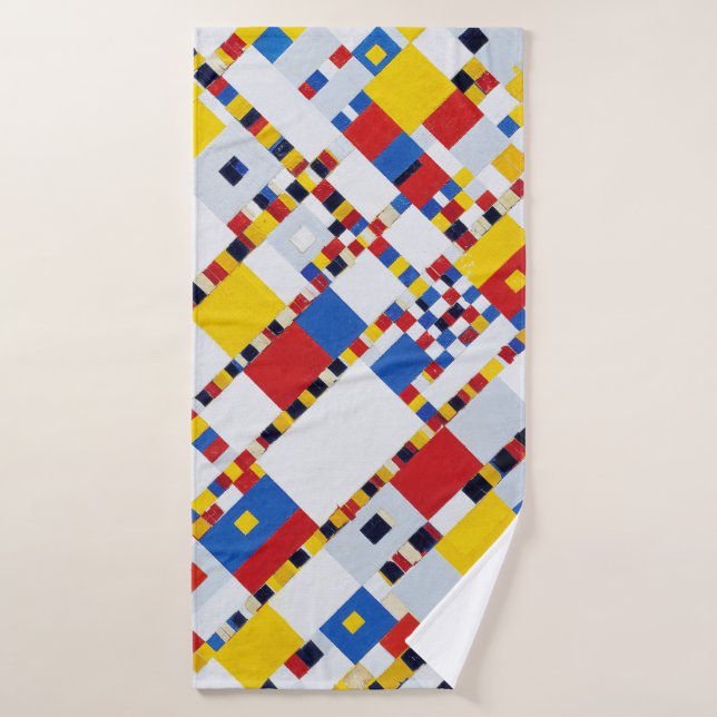 Boogie Woogie, Mondrian Badehandtuch (Badehandtuch)