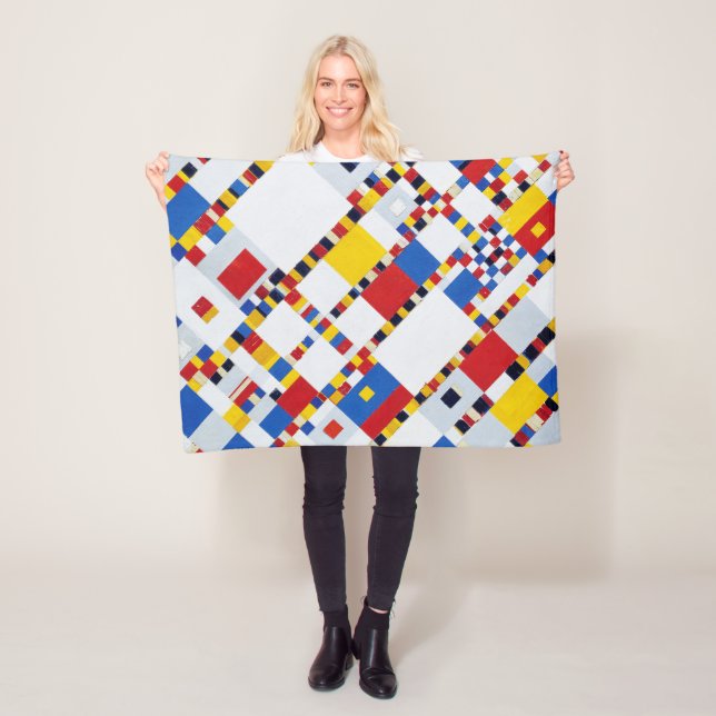 Boogie Woogie, Mondrian Fleecedecke (Beispiel)