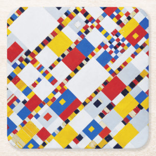 Boogie Woogie, Mondrian Rechteckiger Pappuntersetzer