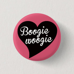 Boogie Woogie schwarzer Herz-Durchschlag Button