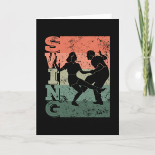 Boogie Woogie Swing-Tanz Retro-Farben Vintage Karte