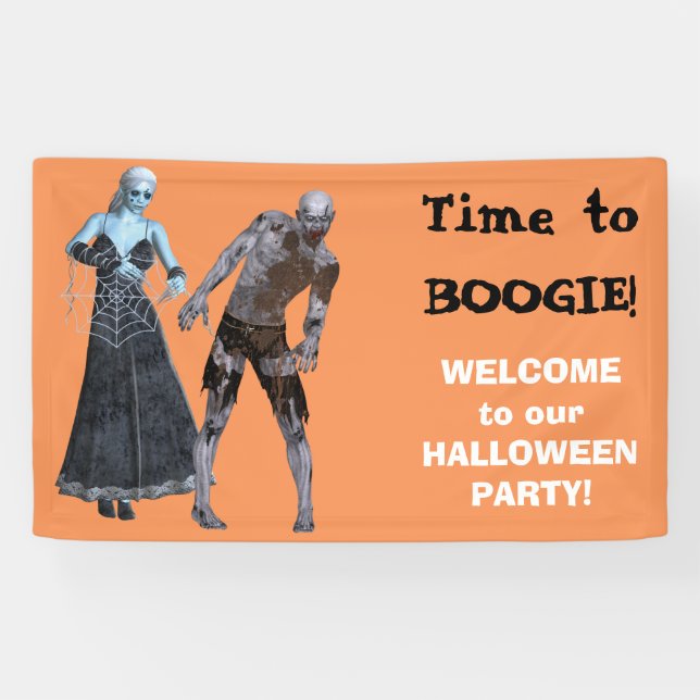 Boogie-Zombie-Hexe-Halloween-Party Banner (Horizontal)