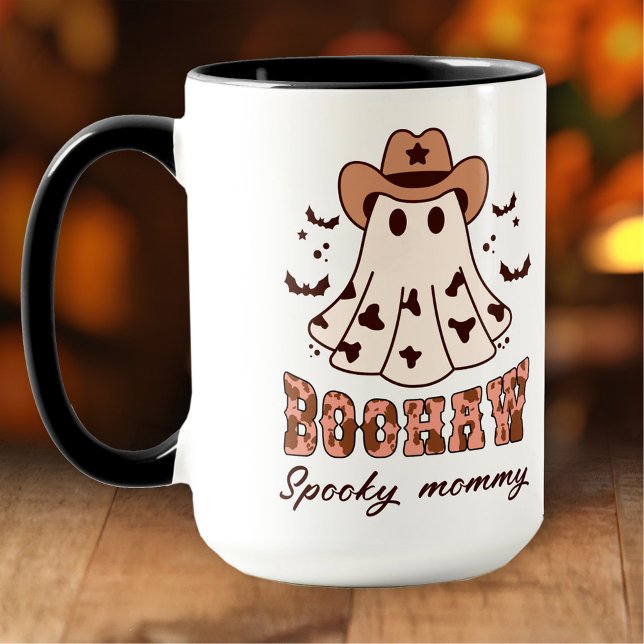 Boohaw Halloween Spooky Groovy Ghost Name Large Tasse (Boohaw Halloween Spooky Groovy Ghost Name Large Mug)