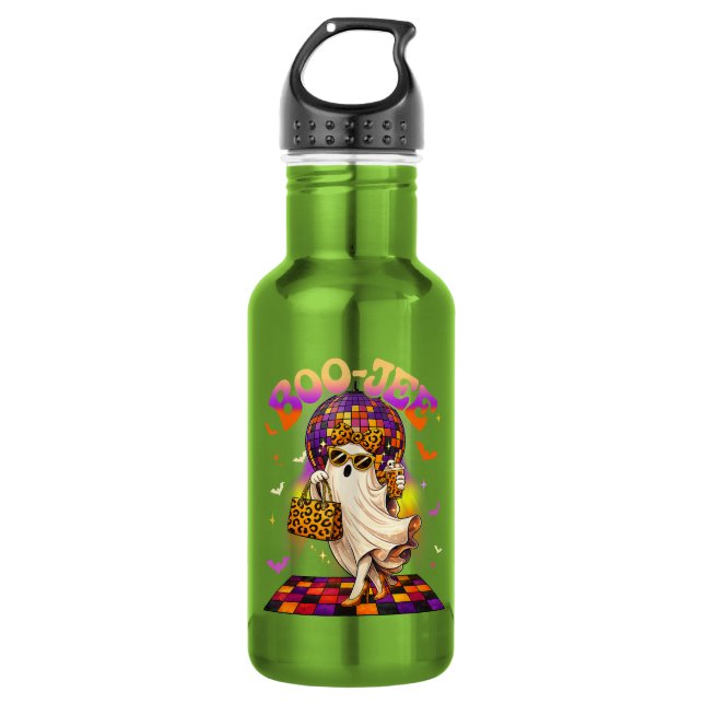 Boojee Geist Halloween Boo JEE Disco Edelstahlflasche (Vorderseite)