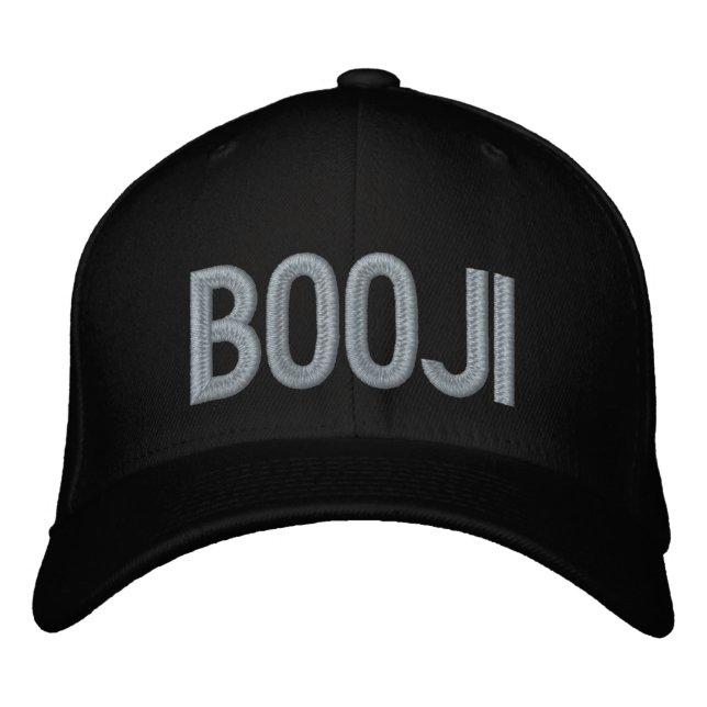 BOOJI Black Cap Bestickte Baseballkappe (Vorderseite)
