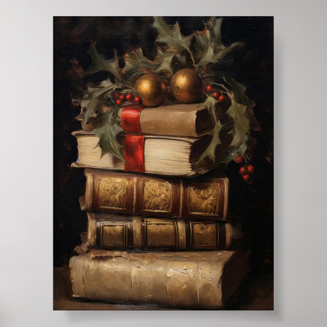 Book Art Still Life Christmas Poster (Vorne)