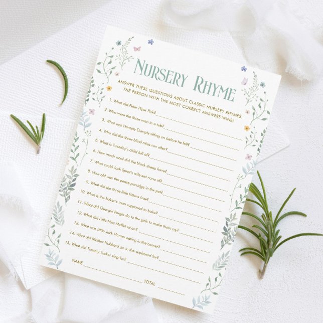 Book Baby Shower Nursery Rhyme Game Card Einladung (Von Creator hochgeladen)