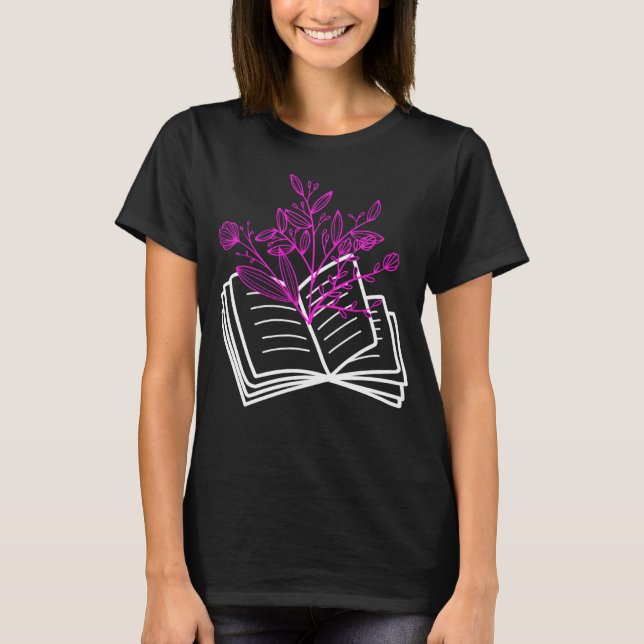 Book  Book flower Reading fans book  bookworm  2 T-Shirt (Vorderseite)