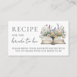 Book Bridal Shower Recipe Begleitkarte