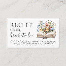 Book Bridal Shower Recipe Begleitkarte