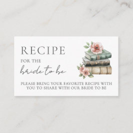 Book Bridal Shower Recipe Request Begleitkarte