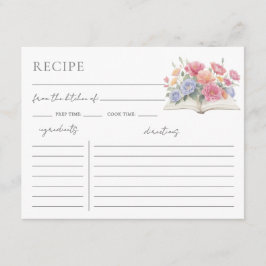 Book Bridal Shower Recipe Request Card Begleitkarte