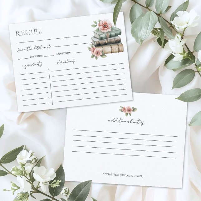 Book Bridal Shower Recipe Request Card Begleitkarte (Book Bridal Shower Recipe Request Card)