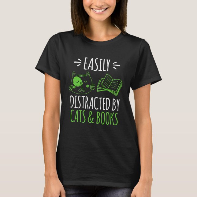 Book  Cat fan Bookworm Book Reader Bookfriend  3 T-Shirt (Vorderseite)