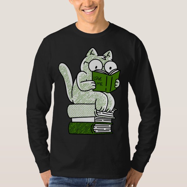 book  cat reading  cute T-Shirt (Vorderseite)
