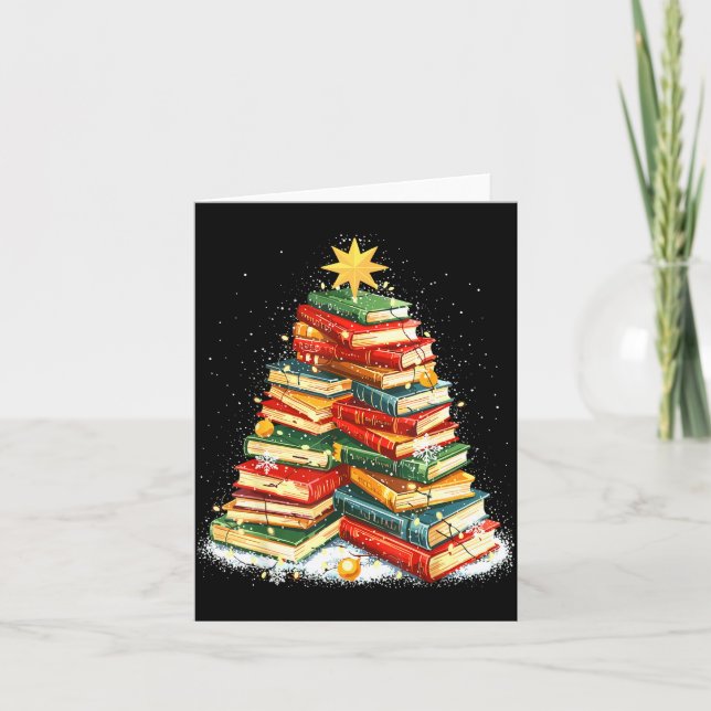 Book Christmas Tree Reading  Karte (Vorderseite)