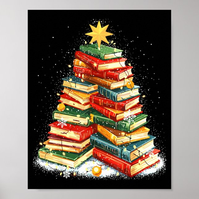 Book Christmas Tree Reading  Poster (Vorne)