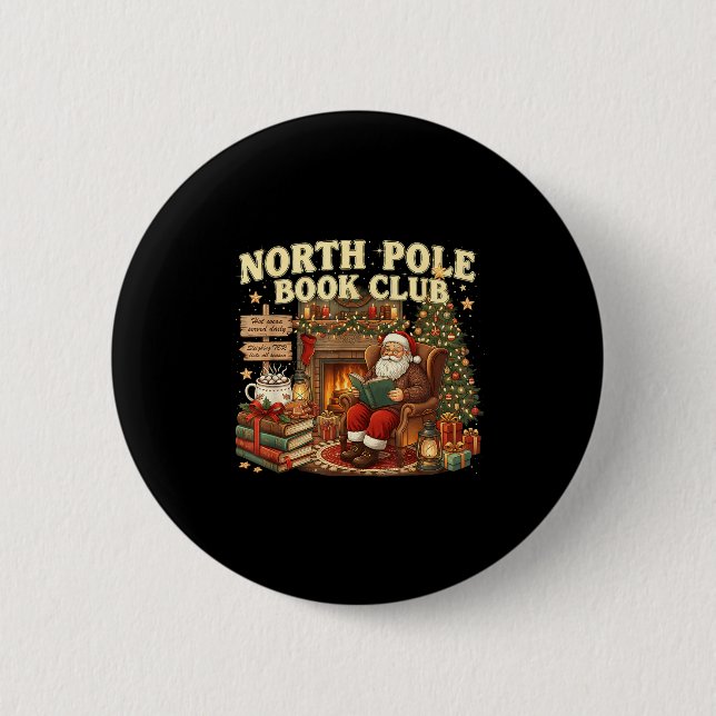Book Club Cozy Christmas Reading Gift  Button (Vorderseite)