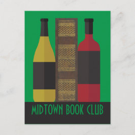 Book Club Custom mit Book and Wine Postkarte