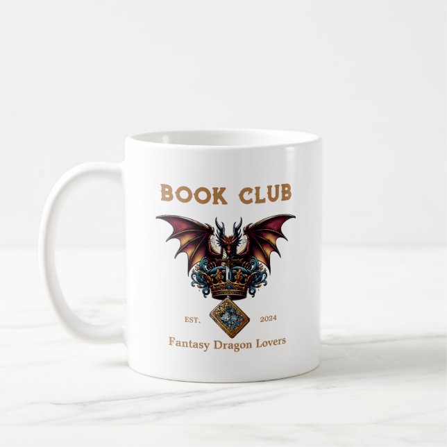 Book Club Dragon für Fantasy Liebhaber Benutzerdef Kaffeetasse (Links)