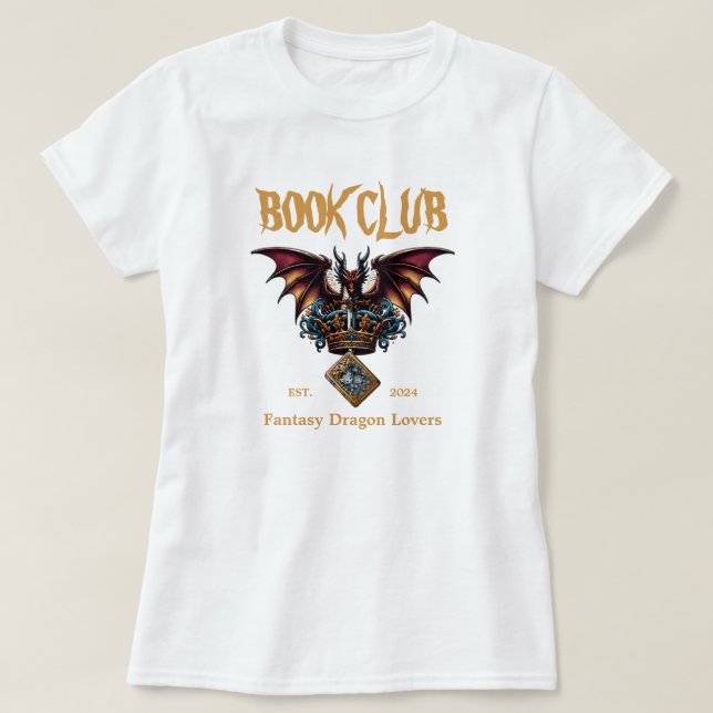 Book Club Dragon für Fantasy Liebhaber Benutzerdef T-Shirt (Design vorne)